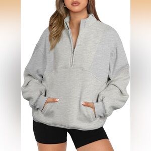 Blencot Gray Quarter Zip Sweatshirt Small